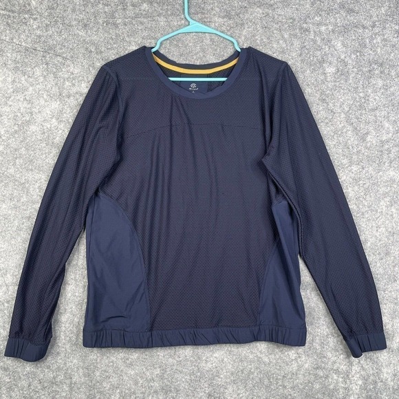 Champion Shirt Women's Large Blue Vented Jersey Long Sleeve Athletic Top Stretch - Picture 1 of 9
